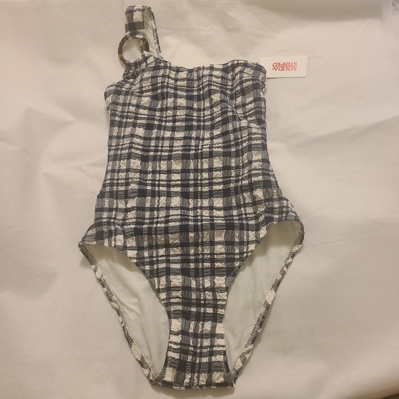 Solid & Striped The Juliana One Piece Swimsuit/ Bodysuit in Puckered Madras - Picture 6 of 10